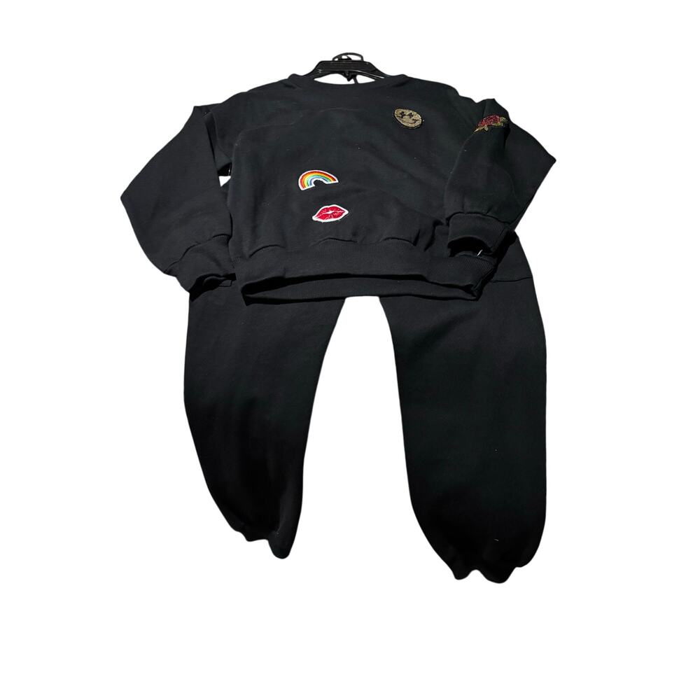 Madden Girl 10 black sweatsuit jogger pants oversized matching sweatshirt nwt